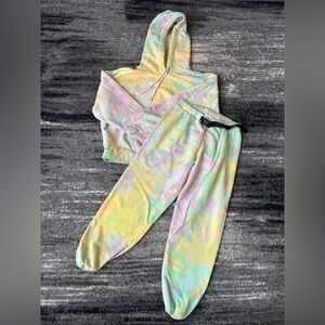 JOHN ELLIOT Designer Marbled Tie Dye Beach Sweatpants & Hoodie Set